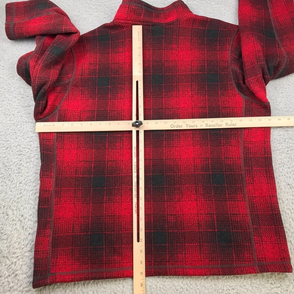The North Face Novelty Gordon Lyons 1/4 Zip Fleece Pullover Mens XL Red Plaid